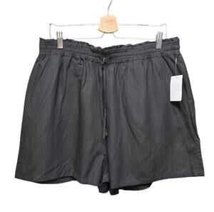 BLANKNYC Womens Black Linen Blend Shorts Pull On Elastic Waist Summer Casual XL
